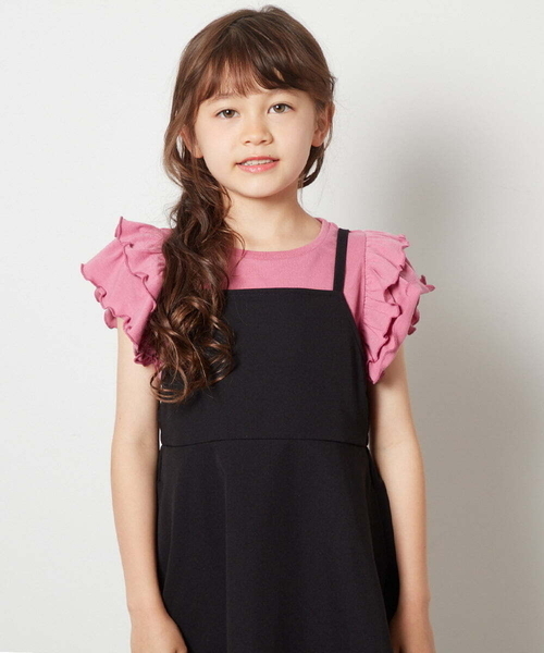 a.v.v（アーヴェヴェ）の「[100-130]【マイルドライナーコラボ】袖フリルロゴカットソー（Tシャツ/カットソー・キッズ・グリーン/ライトブルー/レッド・120/130/100/110）」の18枚目の写真