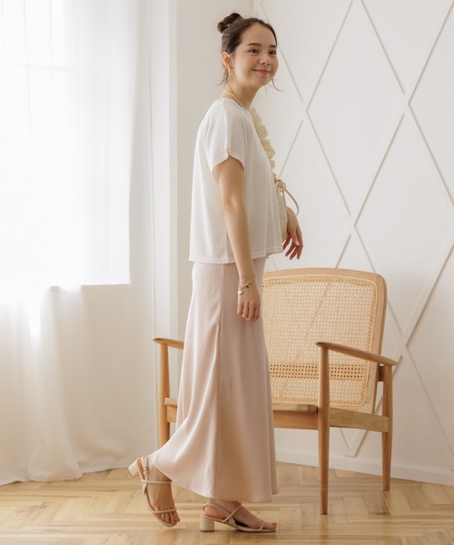 flower（フラワー）の「シルキーフレアスカート（スカート・レディース・アイボリー/ピンク・FREE）」の11枚目の写真