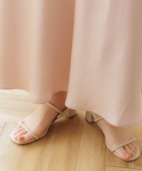 flower（フラワー）の「シルキーフレアスカート（スカート・レディース・アイボリー/ピンク・FREE）」の9枚目の写真