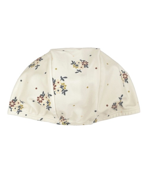 TeddyShop（テディショップ）の「キッズ水着 半袖花柄シャーリングリボンビキニ+スイムキャップ 3点セット（水着・キッズ・アイボリー・110cm/120cm/130cm/100cm/90cm）」の6枚目の写真