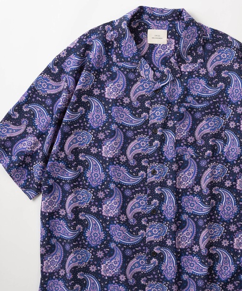 make a ray!（メイク ア レイ！）の「レーヨン総柄 オープンカラー ヴィンテージテイスト アロハシャツ/ 半袖シャツ/ボックスシルエット（シャツ/ブラウス・メンズ・ダークブラウン/ベージュ/ホワイト/ブラック/パープル/ブラウン/ネイビー/グレー・M/L/XL）」の8枚目の写真