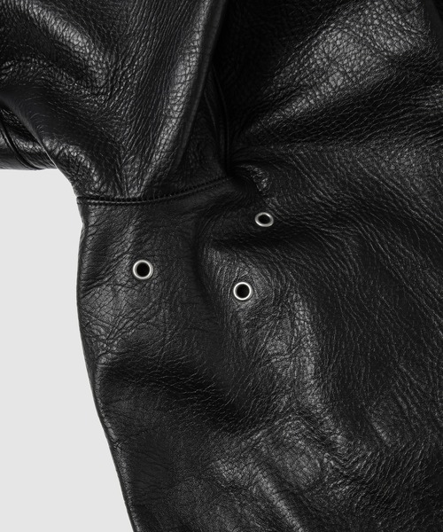 RAF SIMONS(ラフシモンズ)の「Leather short car coat(その他アウター・メンズ・ブラック・44)」の4枚目の写真