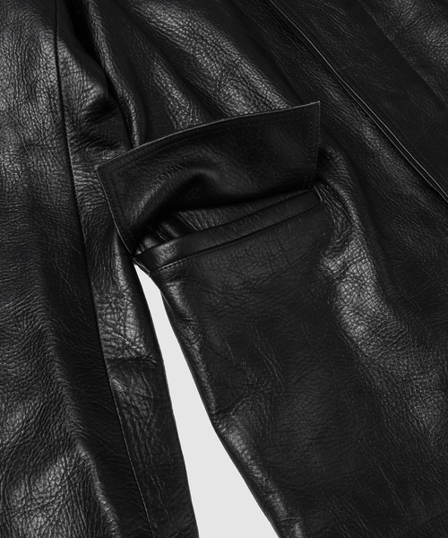 RAF SIMONS(ラフシモンズ)の「Leather short car coat(その他アウター・メンズ・ブラック・44)」の3枚目の写真