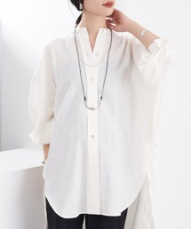 SHENERY | バンドカラーサイドギャザーシャツ(シャツ/ブラウス)