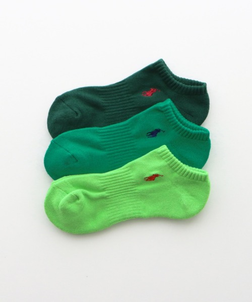 POLO RALPH LAUREN（ポロ ラルフ ローレン）の「【3足セット】POLO RALPH LAUREN メンズ レディース 足底パイル アーチサポート ワンポイント カラー スニーカーソックス 93246602/92009602（ソックス/靴下・メンズ・グリーン系/レッド系/その他1/その他2/ブルー系/ホワイト/ブラック/グレー系/ブルー系2/パープル系/ピンク系/イエロー系・25～27cm/23～25cm/27~29cm）」の4枚目の写真