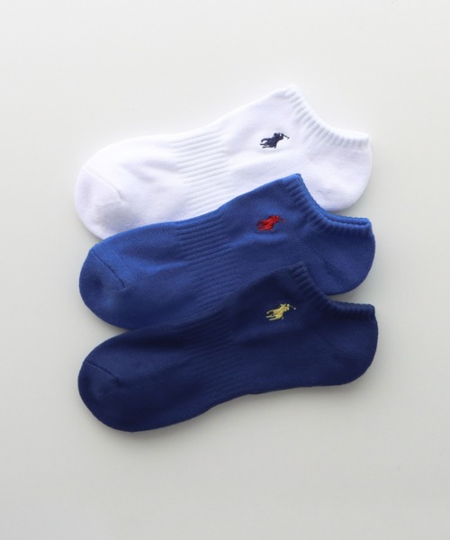 POLO RALPH LAUREN（ポロ ラルフ ローレン）の「【3足セット】POLO RALPH LAUREN メンズ レディース 足底パイル アーチサポート ワンポイント カラー スニーカーソックス 93246602/92009602（ソックス/靴下・メンズ・グリーン系/レッド系/その他1/その他2/ブルー系/ホワイト/ブラック/グレー系/ブルー系2/パープル系/ピンク系/イエロー系・25～27cm/23～25cm/27~29cm）」の6枚目の写真