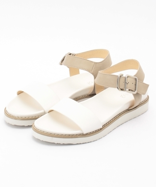 grove(グローブ)の「ストラップフットベッドサンダル(サンダル・レディース・ホワイト/シルバー/ブラック・35/25/45)」の2枚目の写真