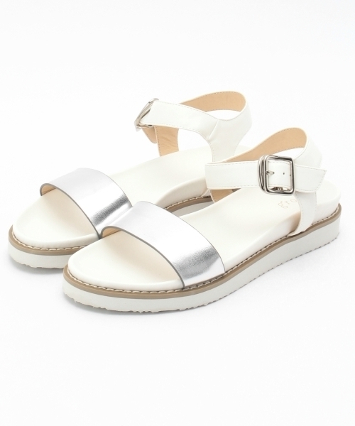 grove(グローブ)の「ストラップフットベッドサンダル(サンダル・レディース・ホワイト/シルバー/ブラック・35/25/45)」の3枚目の写真