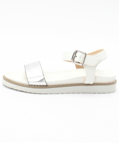 grove(グローブ)の「ストラップフットベッドサンダル(サンダル・レディース・ホワイト/シルバー/ブラック・35/25/45)」の4枚目の写真