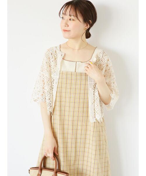 ehka sopo（エヘカソポ）の「チェックキャミワンピース（ワンピース・レディース・イエロー/ミント/ネイビー・F）」の7枚目の写真