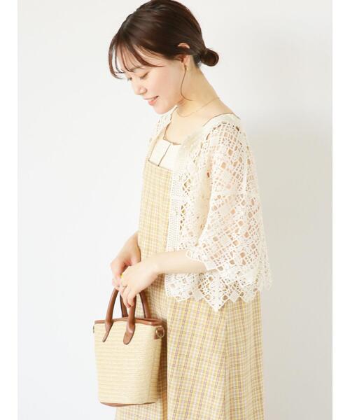 ehka sopo（エヘカソポ）の「チェックキャミワンピース（ワンピース・レディース・イエロー/ミント/ネイビー・F）」の9枚目の写真