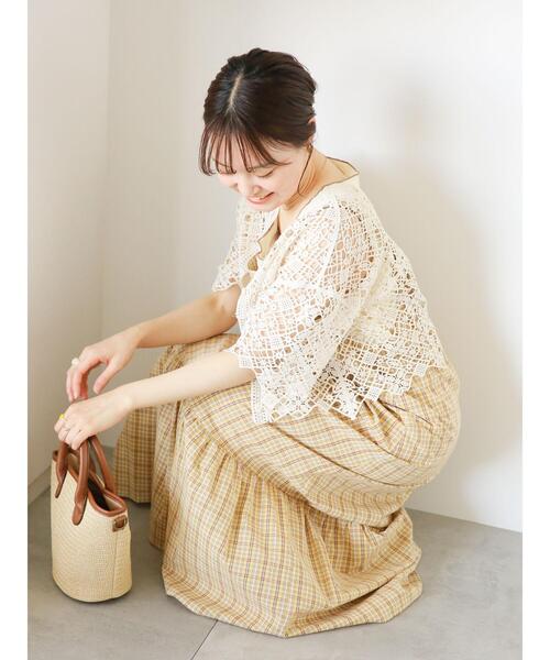 ehka sopo（エヘカソポ）の「チェックキャミワンピース（ワンピース・レディース・イエロー/ミント/ネイビー・F）」の12枚目の写真