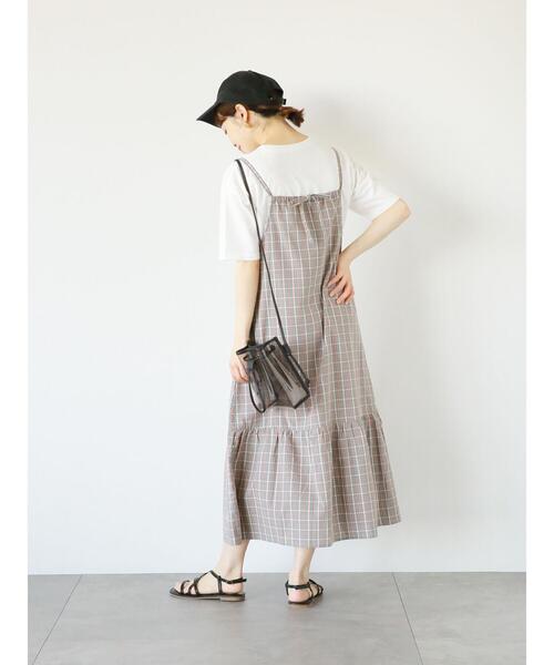 ehka sopo（エヘカソポ）の「チェックキャミワンピース（ワンピース・レディース・イエロー/ミント/ネイビー・F）」の14枚目の写真