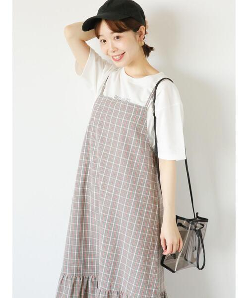 ehka sopo（エヘカソポ）の「チェックキャミワンピース（ワンピース・レディース・イエロー/ミント/ネイビー・F）」の17枚目の写真