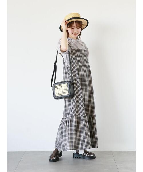 ehka sopo（エヘカソポ）の「チェックキャミワンピース（ワンピース・レディース・イエロー/ミント/ネイビー・F）」の19枚目の写真