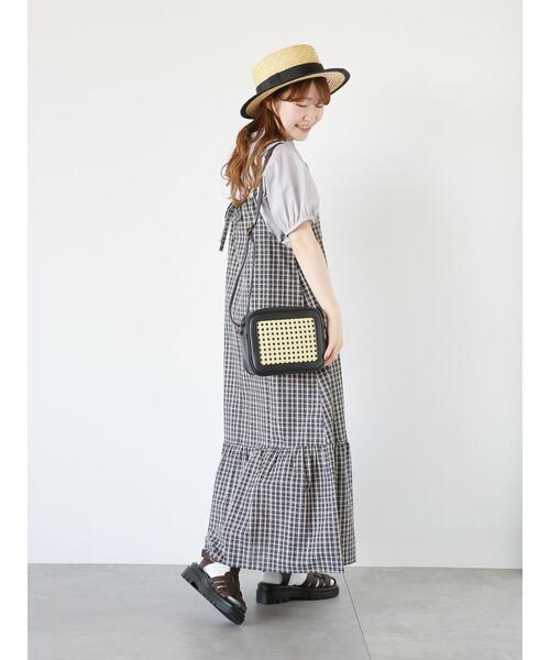 ehka sopo（エヘカソポ）の「チェックキャミワンピース（ワンピース・レディース・イエロー/ミント/ネイビー・F）」の20枚目の写真