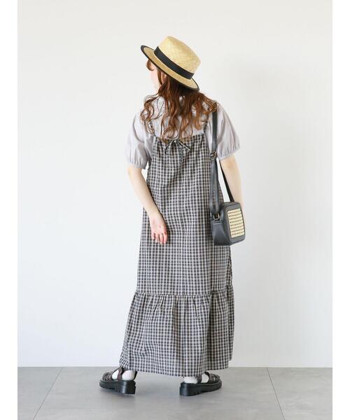 ehka sopo（エヘカソポ）の「チェックキャミワンピース（ワンピース・レディース・イエロー/ミント/ネイビー・F）」の21枚目の写真