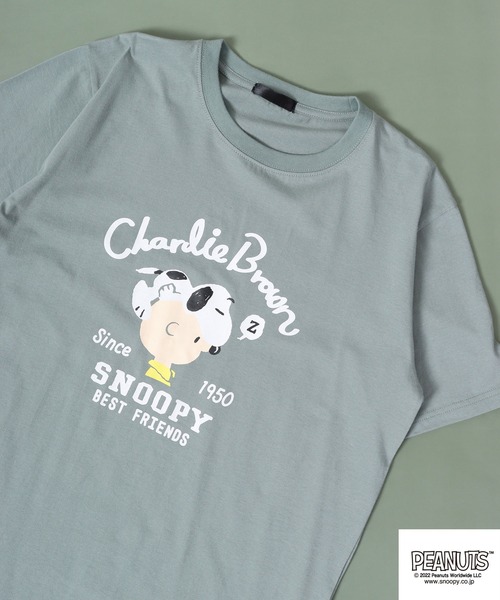 PEANUTS（ピーナッツ）の「スヌーピー  プリント Tシャツ 半袖（Tシャツ/カットソー・レディース・イエロー/ピンク/アイボリー系/ライトグリーン/ライトカーキ/ブルーグレー/ラベンダー/アイボリー・L/M/LL）」の6枚目の写真