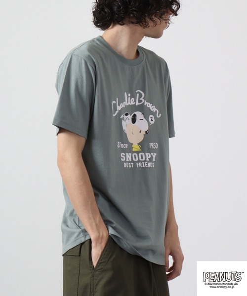 PEANUTS（ピーナッツ）の「スヌーピー  プリント Tシャツ 半袖（Tシャツ/カットソー・レディース・イエロー/ピンク/アイボリー系/ライトグリーン/ライトカーキ/ブルーグレー/ラベンダー/アイボリー・L/M/LL）」の22枚目の写真