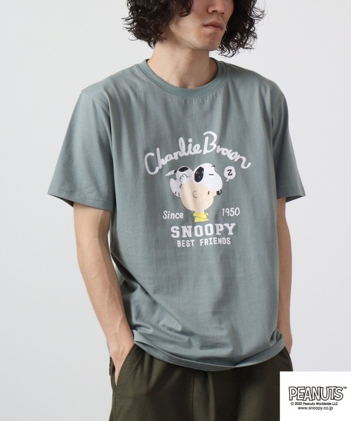 PEANUTS（ピーナッツ）の「スヌーピー  プリント Tシャツ 半袖（Tシャツ/カットソー・レディース・イエロー/ピンク/アイボリー系/ライトグリーン/ライトカーキ/ブルーグレー/ラベンダー/アイボリー・L/M/LL）」の21枚目の写真