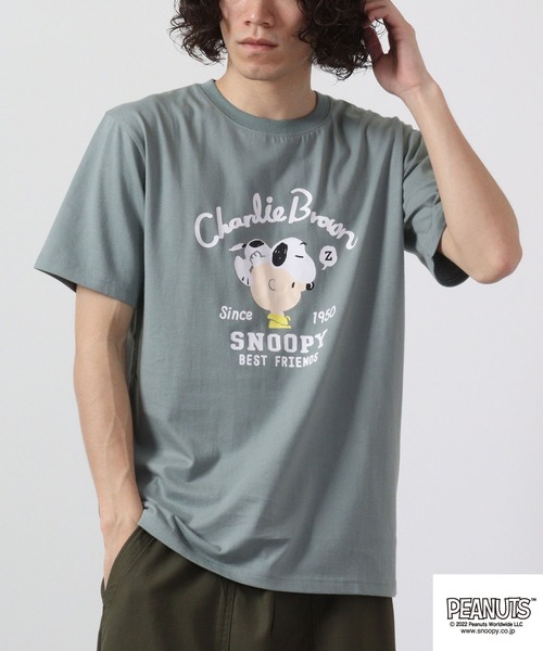 PEANUTS（ピーナッツ）の「スヌーピー  プリント Tシャツ 半袖（Tシャツ/カットソー・レディース・イエロー/ピンク/アイボリー系/ライトグリーン/ライトカーキ/ブルーグレー/ラベンダー/アイボリー・L/M/LL）」の20枚目の写真