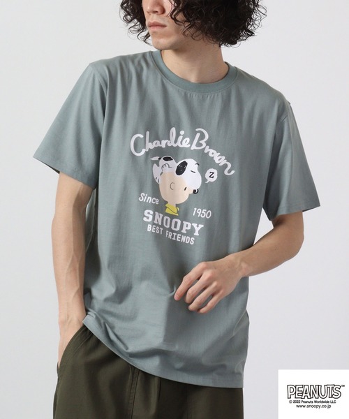 PEANUTS（ピーナッツ）の「スヌーピー  プリント Tシャツ 半袖（Tシャツ/カットソー・レディース・イエロー/ピンク/アイボリー系/ライトグリーン/ライトカーキ/ブルーグレー/ラベンダー/アイボリー・L/M/LL）」の19枚目の写真