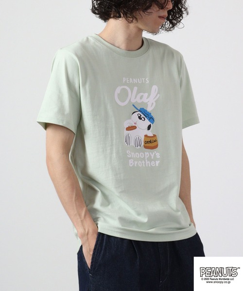 PEANUTS（ピーナッツ）の「スヌーピー  プリント Tシャツ 半袖（Tシャツ/カットソー・レディース・イエロー/ピンク/アイボリー系/ライトグリーン/ライトカーキ/ブルーグレー/ラベンダー/アイボリー・L/M/LL）」の12枚目の写真