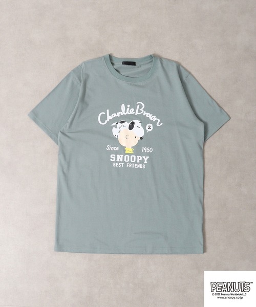 PEANUTS（ピーナッツ）の「スヌーピー  プリント Tシャツ 半袖（Tシャツ/カットソー・レディース・イエロー/ピンク/アイボリー系/ライトグリーン/ライトカーキ/ブルーグレー/ラベンダー/アイボリー・L/M/LL）」の17枚目の写真