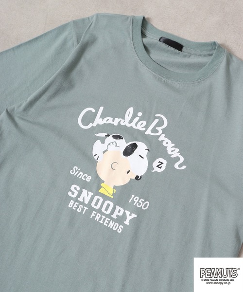 PEANUTS（ピーナッツ）の「スヌーピー  プリント Tシャツ 半袖（Tシャツ/カットソー・レディース・イエロー/ピンク/アイボリー系/ライトグリーン/ライトカーキ/ブルーグレー/ラベンダー/アイボリー・L/M/LL）」の18枚目の写真