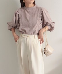 fredy emue | 前開きギャザースリーブブラウス(シャツ/ブラウス)