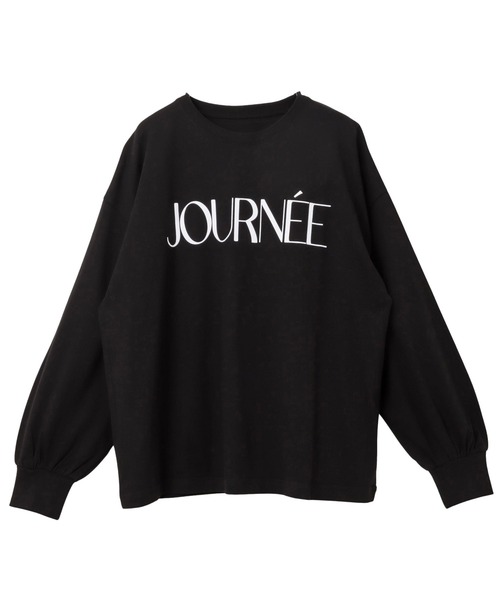 andme（アンドミー）の「フロッキーロゴプリントボリューム袖長袖Tシャツ（Tシャツ/カットソー・レディース・ベージュ系その他/ホワイト×ブラック/オフホワイト/ブラック/カーキ系/スミクロ・L/M）」の21枚目の写真