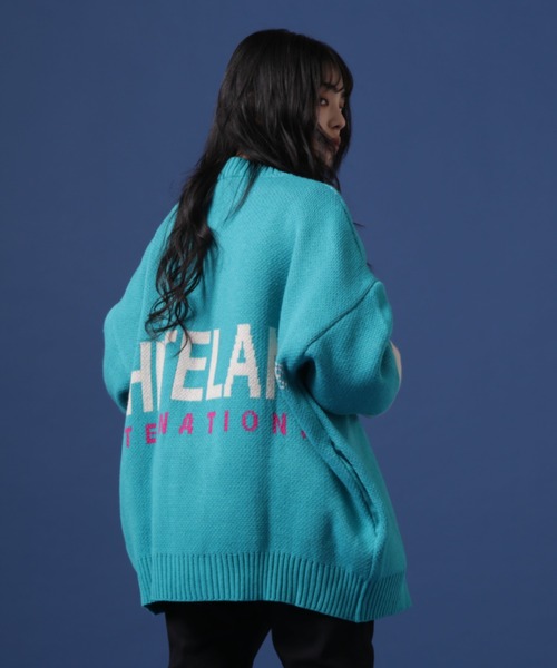 WHITELAND（ホワイトランド）の「【WEB&DEPOT限定】WHITELAND/ホワイトランド/SCHOOL LOGO CARDIGAN/カーディガン（カーディガン/ボレロ・レディース・ブラック/ブルー/グリーン・FREE）」の3枚目の写真