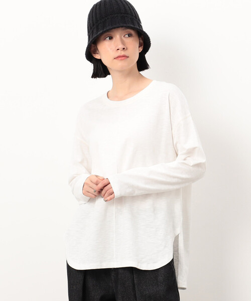 ONIGIRI（オニギリ）の「スラブ長袖Ｔシャツ（Tシャツ/カットソー・レディース・カーキ/オフホワイト/マスタード/ボルドー・FREE）」の8枚目の写真