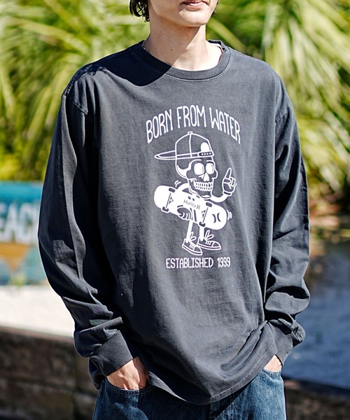 Hurley （ハーレー）の「Hurley/ハーレー 長袖Tシャツ ルーズシルエット ヘビーウエイト キャラクター MLS2312010（Tシャツ/カットソー・メンズ・ブラック/チャコールグレー/ホワイト・M/L）」の11枚目の写真