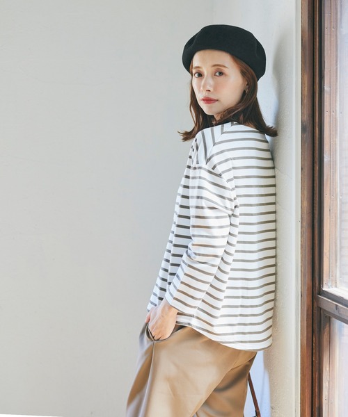 coca(coca)(コカ)の「無地ベレー帽(ハンチング/ベレー帽・レディース・グレー/ブラック・ONE SIZE)」の7枚目の写真