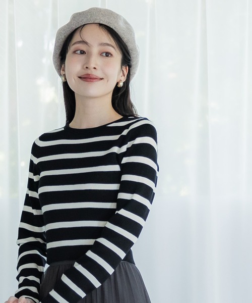 coca(coca)(コカ)の「無地ベレー帽(ハンチング/ベレー帽・レディース・グレー/ブラック・ONE SIZE)」の8枚目の写真