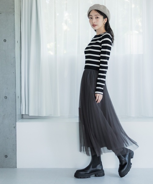 coca(coca)(コカ)の「無地ベレー帽(ハンチング/ベレー帽・レディース・グレー/ブラック・ONE SIZE)」の9枚目の写真