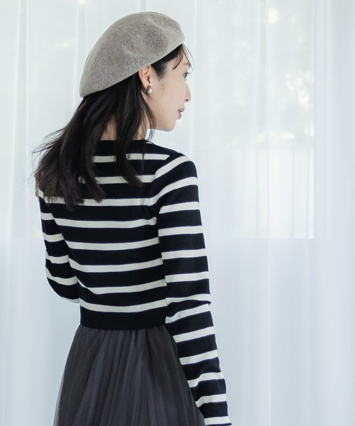 coca(coca)(コカ)の「無地ベレー帽(ハンチング/ベレー帽・レディース・グレー/ブラック・ONE SIZE)」の10枚目の写真