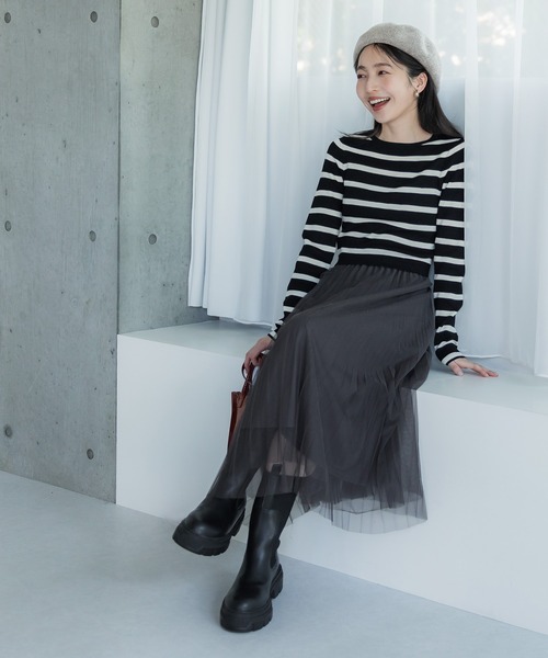 coca(coca)(コカ)の「無地ベレー帽(ハンチング/ベレー帽・レディース・グレー/ブラック・ONE SIZE)」の11枚目の写真