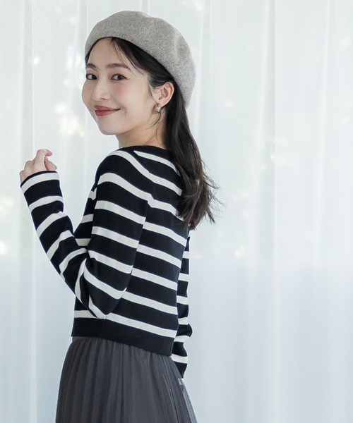 coca(coca)(コカ)の「無地ベレー帽(ハンチング/ベレー帽・レディース・グレー/ブラック・ONE SIZE)」の12枚目の写真