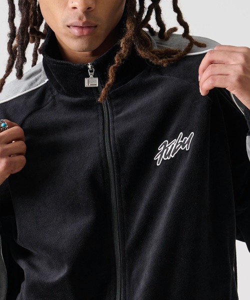 【FUBU】フブ 刺繍 セットアップ トラックジャケット ジャージ XL 黒 FUBU（ フブ）の「FUBU フブ ブランド ロゴ 刺繍 長袖