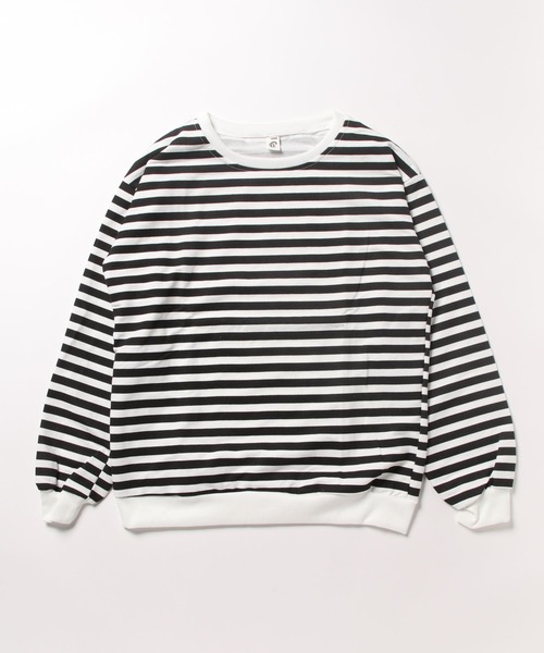 Burner(バーナー)の「【OKUOKU 0909】トレーナー / 薄手 / ストライプ oku-tops-687814437773-21(スウェット・レディース・ブルー系その他/ブラック系その他・L/M/XL)」の9枚目の写真