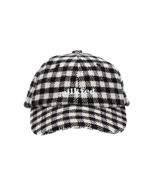 MILKFED.（ミルクフェド）の「BRUSHED CHECKERED LOGO CAP（キャップ・レディース・ライトピンク/ブラック・ONE SIZE）」の5枚目の写真