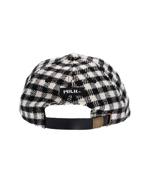 MILKFED.（ミルクフェド）の「BRUSHED CHECKERED LOGO CAP（キャップ・レディース・ライトピンク/ブラック・ONE SIZE）」の7枚目の写真