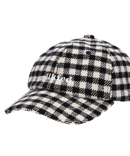 MILKFED.（ミルクフェド）の「BRUSHED CHECKERED LOGO CAP（キャップ・レディース・ライトピンク/ブラック・ONE SIZE）」の8枚目の写真