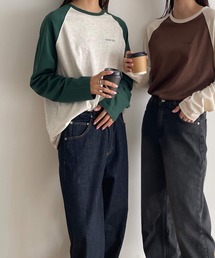 CANAL JEAN | RED CHOP WORKS(レッドチョップワークス) "KNOW WHY"配色ラグランロングTシャツ(Tシャツ/カットソー)