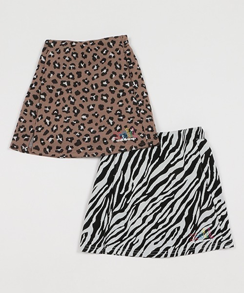 X-girl Stages(エックスガールステージス)の「スリットアニマル柄スカパン(その他パンツ・キッズ・ベージュ/オフホワイト・110cm/120cm/140cm/130cm/100cm/90cm)」の3枚目の写真