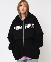 RNA | J2090 ニットコンビレイヤードZIP UPパーカー(その他アウター)