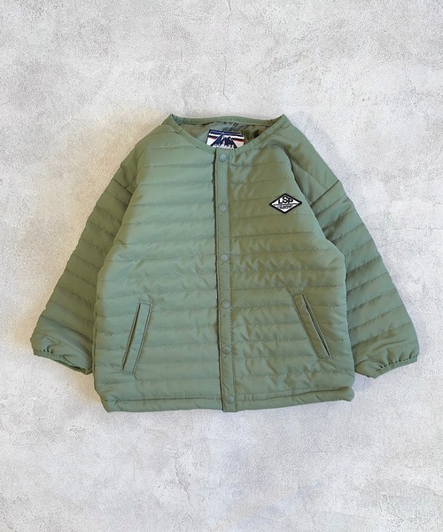 Life Support Products（ライフサポートプロダクツ）の「ノーカラーキルトジャケット（80～150㎝）（ノーカラージャケット・キッズ・ブルー/ベージュ/ブラック/カーキ/ライトグレー・100/120/130/140/150/80/90/95/110）」の5枚目の写真