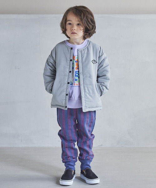 Life Support Products（ライフサポートプロダクツ）の「ノーカラーキルトジャケット（80～150㎝）（ノーカラージャケット・キッズ・ブルー/ベージュ/ブラック/カーキ/ライトグレー・100/120/130/140/150/80/90/95/110）」の6枚目の写真